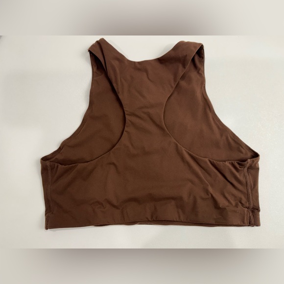 SKIMS Fits Everybody RACERBACK CROPPED TANK TOP Bra Brown L - Picture 2 of 5